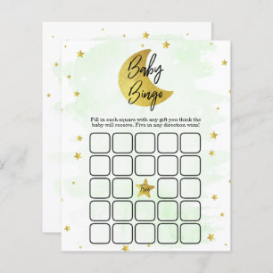 Over de maan   Neutraal Baby shower Bingo