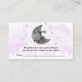 Over de maan | Neutraal Baby shower Diaper Raffle Informatiekaartje (Voorkant)