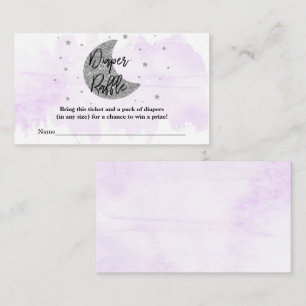 Over de maan Neutraal Baby shower Diaper Raffle Informatiekaartje