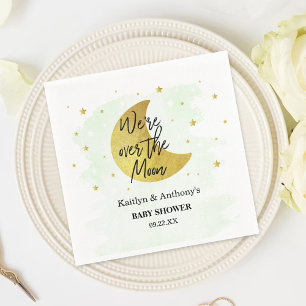 Over de maan   Neutraal Baby shower Napkins Servet