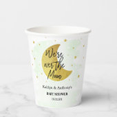 Over de maan | Neutraal Baby shower Papieren Bekers (Voorkant)
