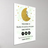 Over de maan | Neutraal Baby shower Welkomstteken Folie Afdrukken (Laagn)