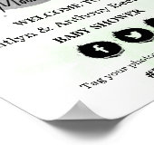 Over de maan | Neutraal Baby shower Welkomstteken Poster (Hoek)