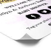 Over de maan | Neutraal Baby shower Welkomstteken Poster (Hoek)