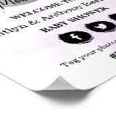 Over de maan | Neutraal Baby shower Welkomstteken Poster (Hoek)