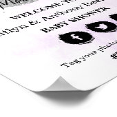 Over de maan | Neutraal Baby shower Welkomstteken Poster (Hoek)