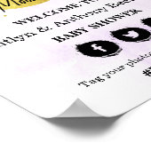 Over de maan | Neutraal Baby shower Welkomstteken Poster (Hoek)