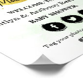 Over de maan | Neutraal Baby shower Welkomstteken Poster (Hoek)