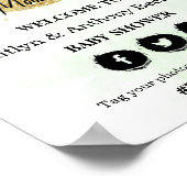 Over de maan | Neutraal Baby shower Welkomstteken Poster (Hoek)