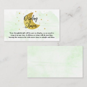 Over de maan   Neutrale Baby shower Display Shower Informatiekaartje