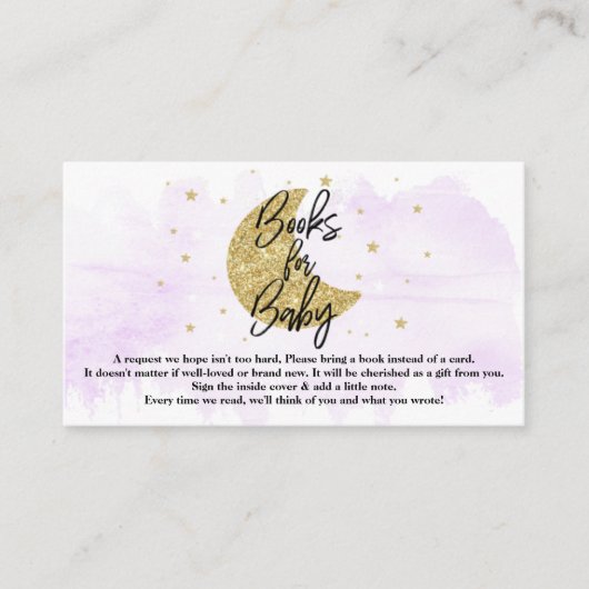 Over de maan | Neutrale Baby showers boeken voor B Informatiekaartje (Voorkant)