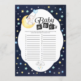 Over de maan Olifant Baby ABC's spel Kaart