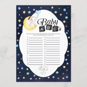 Over de maan Olifant Baby ABC's spel Kaart