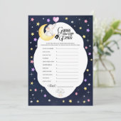 Over de maan olifant Baby shower prijsspel Kaart (Staand voorkant)