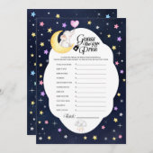 Over de maan olifant Baby shower prijsspel Kaart (Voorkant / Achterkant)