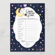 Over de maan olifant Baby shower prijsspel