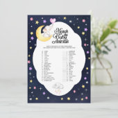 Over de maan olifant match de baby dieren spel kaart (Staand voorkant)