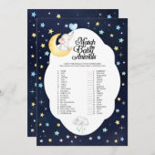 Over de maan olifant match de baby dieren spel kaart (Voorkant / Achterkant)