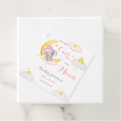 Over de maan olifant meisje Baby shower Bedankjes Labels (In situ)
