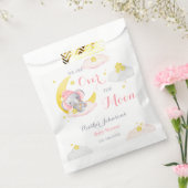 Over de maan olifant meisje Baby shower Bedankzakje (Gezegeld)