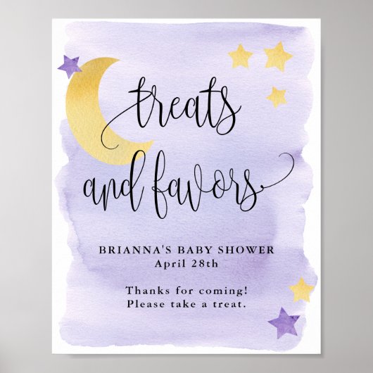 Over de maan, Paarse Baby shower Behandeling en Vo Poster (Voorkant)
