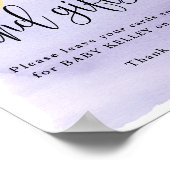 Over de maan, Paarse Baby shower Kaarten en gesche Poster (Hoek)