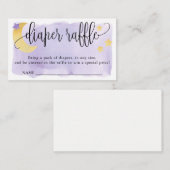 Over de maan, Paarse Baby shower, luierspoeling Informatiekaartje (Voorkant / Achterkant)