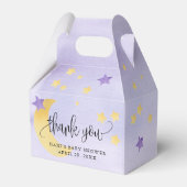 Over de maan, Paarse Baby shower maan sterren Bedankdoosjes (Achterkant)