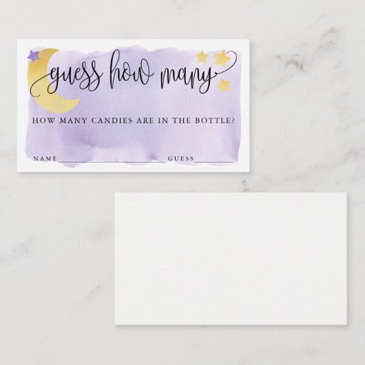 Over de maan, Paarse raad eens hoeveel Kaart er in (Voorkant / Achterkant)