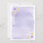 Over de maan, Paarse Waterverf Baby shower Kaart (Achterkant)