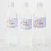 Over de maan, Paarse Waterverf Baby shower Waterfles Etiket (Flessen)