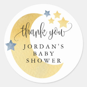 Over de maan, Persoonlijke Baby shower Ronde Sticker