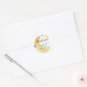 Over de maan, Persoonlijke Baby shower Ronde Sticker (Envelop)