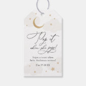 Over de maan Pop als ze Baby shower Pop Cadeaulabel (Voorkant)