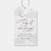 Over de maan Pop als ze Baby shower Pop Cadeaulabel (Voorkant)