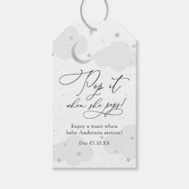 Over de maan Pop als ze Baby shower Pop Cadeaulabel
