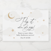 Over de maan Pop als ze Baby shower Pop Sparkling Wijnetiket (Enkel label)