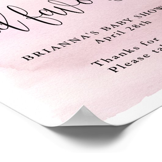 Over de maan, Roze Baby shower Behandeling en Voor Poster (Hoek)