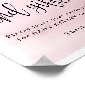 Over de maan, Roze Baby shower Kaarten en cadeaus Poster (Hoek)