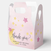 Over de maan, roze Baby shower maan sterren Bedankdoosjes (Geopend)
