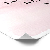 Over de maan, Roze Baby shower Welkom Poster (Hoek)