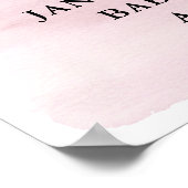 Over de maan, Roze Baby shower Welkomstteken Poster (Hoek)