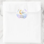 Over de Maan Roze Blauw Dank Je Wel Baby Shower Ronde Sticker (Tas)