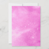 Over de maan roze en gouden babymeisjesdouche kaart (Achterkant)