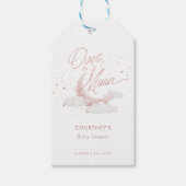 Over de Maan Roze Gouden Sterren Baby shower Cadeaulabel (Voorkant)