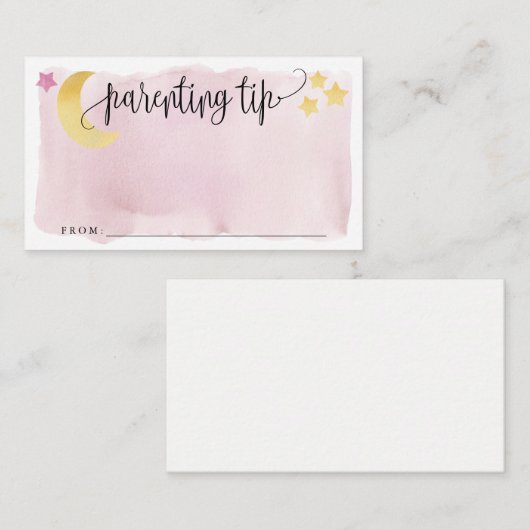 Over de maan, Roze Ouderschap Tip Jar Advice Kaart (Voorkant / Achterkant)