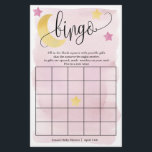 Over de maan, Roze sterren Bingo Paper Kaart<br><div class="desc">Veel plezier in je douche met deze leuke bingo! Voeg uw gepersonaliseerde tekst toe gebruikend de vorm van de sjabloon. Gebruik het waardedocument om het gemakkelijker te maken om op te schrijven.</div>