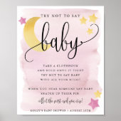 Over de maan, roze zeg niet dat Baby gam Poster (Voorkant)