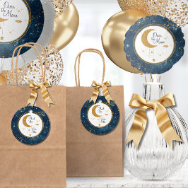 Over de Maan Ruimte Dank je wel Baby Bedankjes Labels