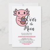 Over de maan Schattige Axolotl met Pasen ei  Kaart (Voorkant)